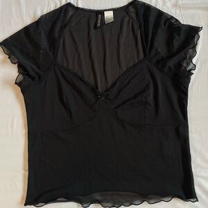 H&M Black Sheer Top